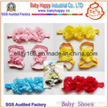 Cheap Wholesale Fashion Headband Baby Barefoot Sandals